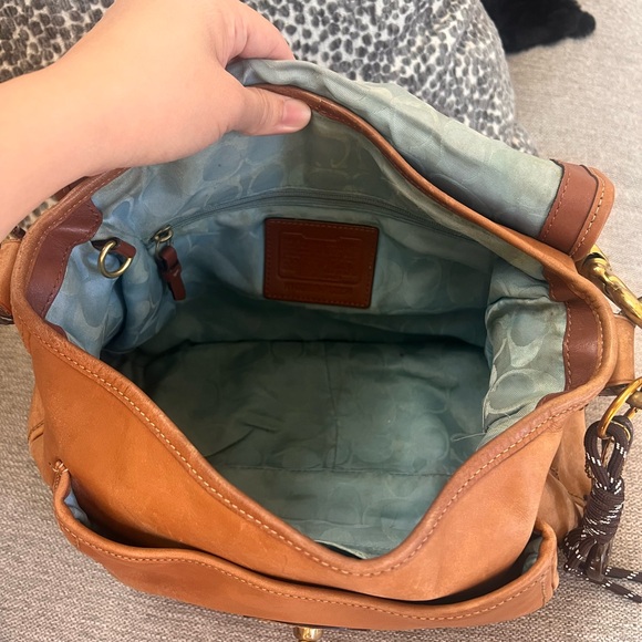 Vintage Coach Legacy Brown Leather Shoulder Bag Flap Bag Turn Lock - Picture 5 of 12